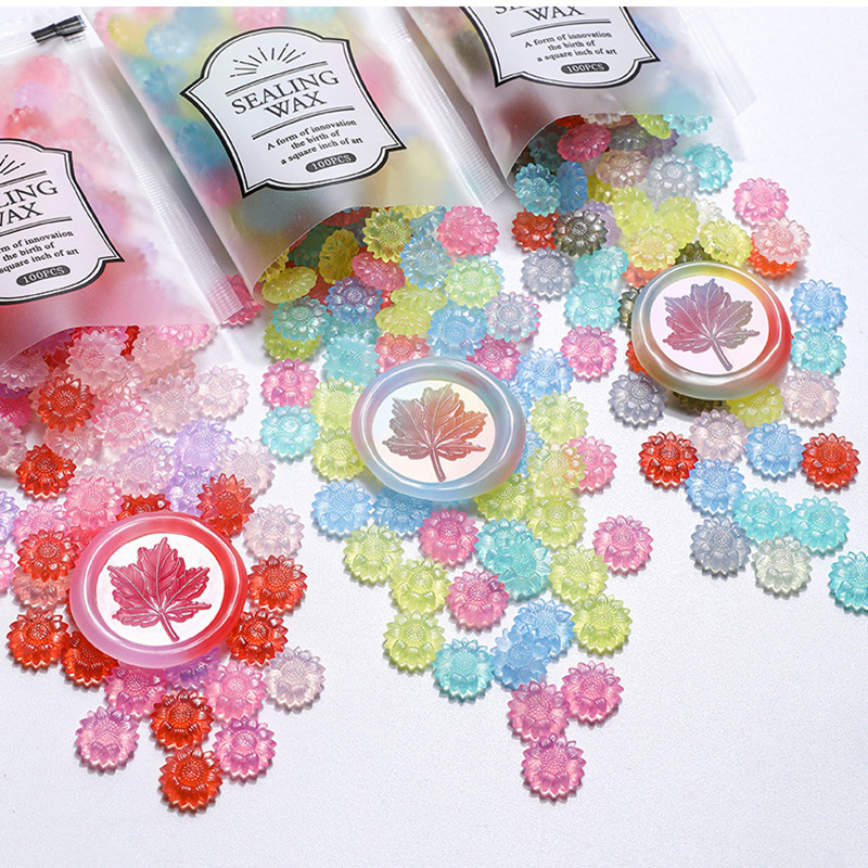 100pcs Translucent Sunflower S - огляд і ціна Wax Seal Stamp Set